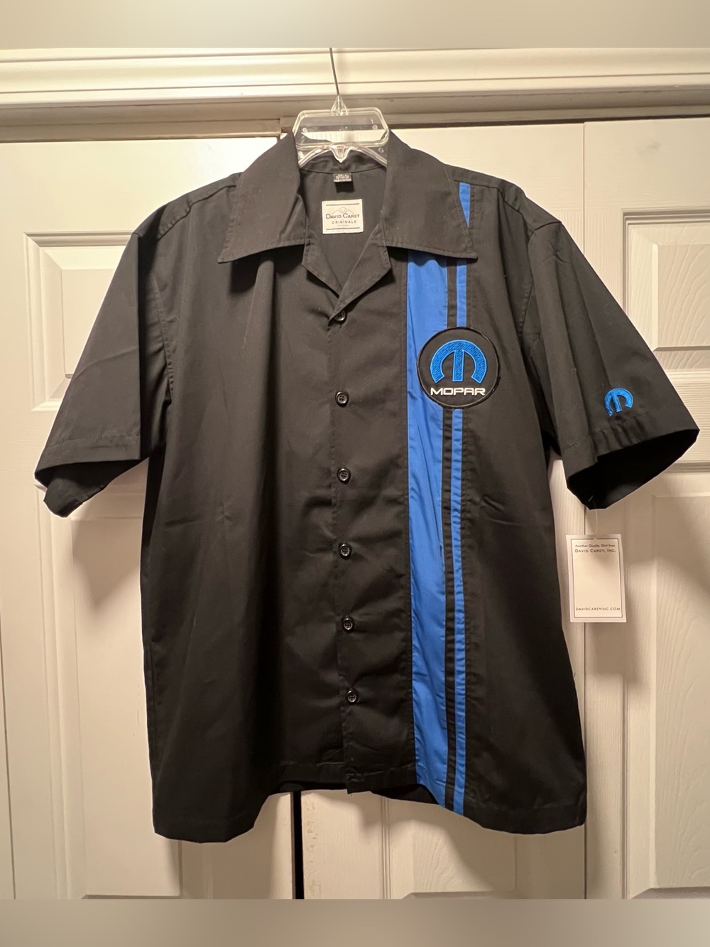 David Carey Originals Mopar New Logo Black Blue Pit Crew Mechanic Shirt Large